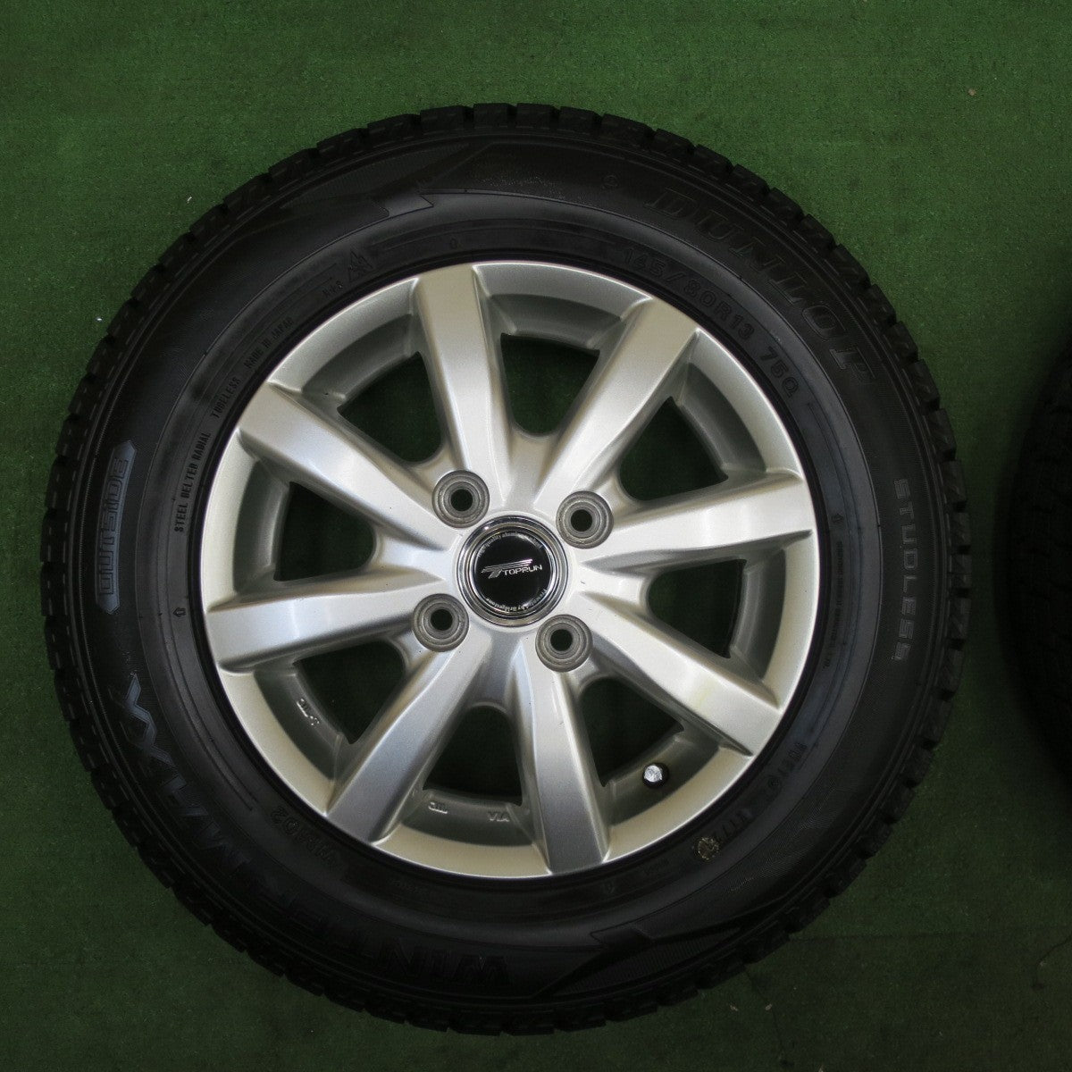 バリ溝！23年！9分★スタッドレス 145/80R13 ダンロップ ウインターマックス WM02 TOPRUN トップラン 13インチ PCD100/4H★5112501TTス