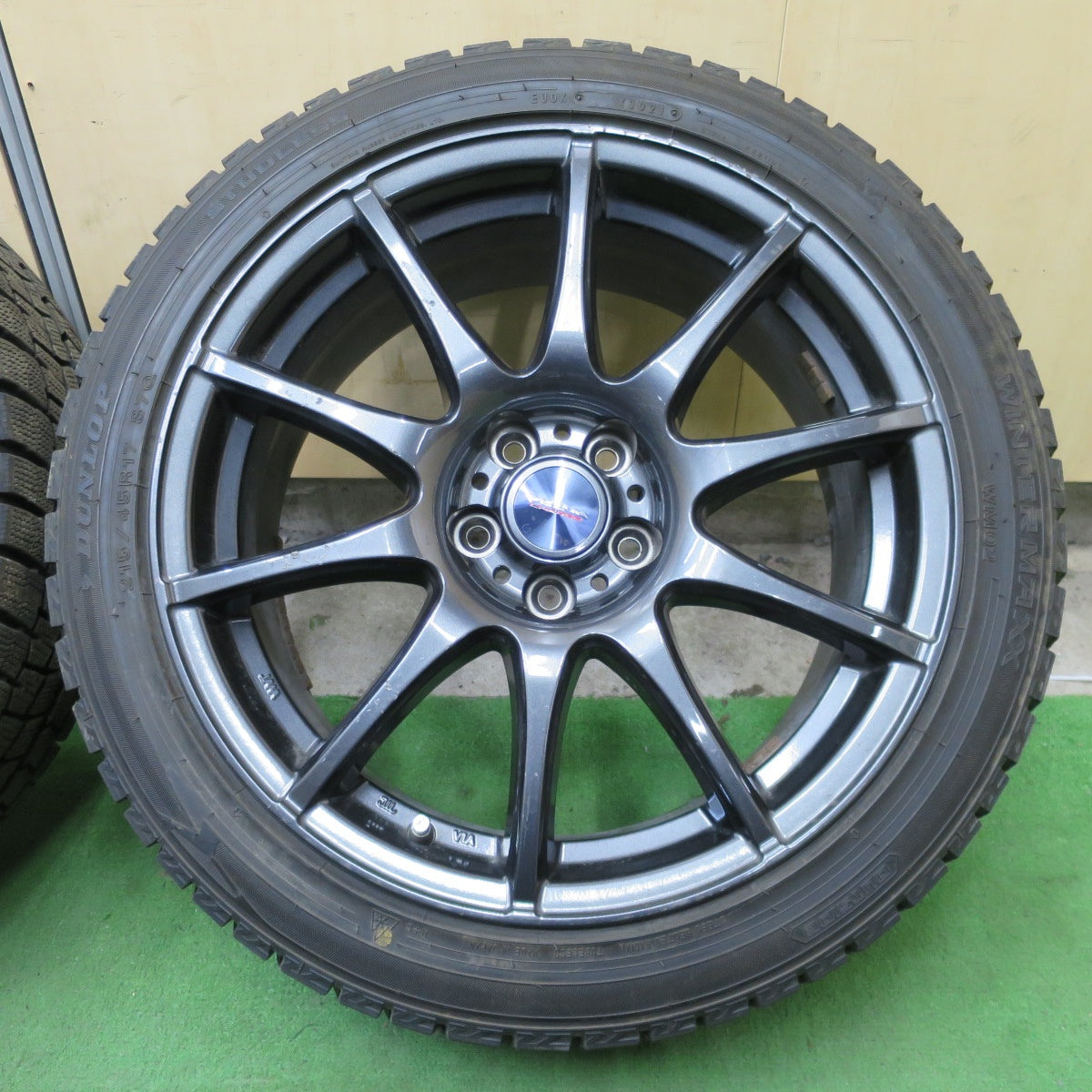 バリ溝！9.5分◎プリウス 86 BRZ 等 215/45R17 スタッドレス ダンロップ ウインターマックス WM02 VELVA CHARGE ヴェルヴァ 17インチ PCD100/5H◎6082502NGス