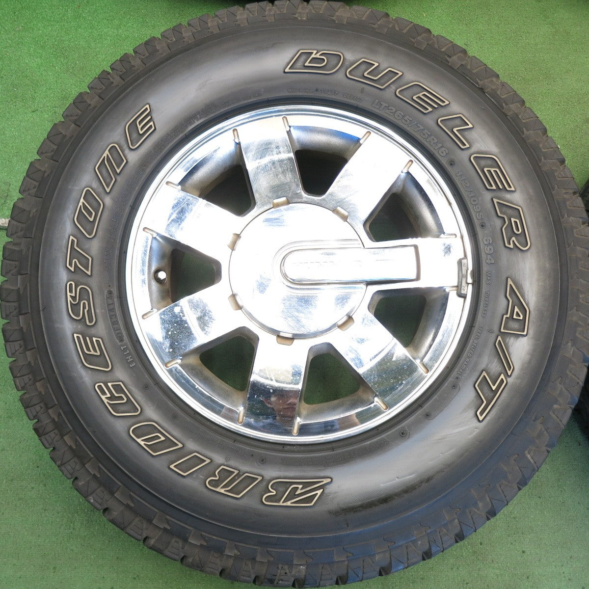 バリ溝！9.5分◎ハマー H3 純正 265/75R16 112/109S ブリヂストン デューラー A/T 694 16インチ PCD139.7/6H◎6072601HAノ