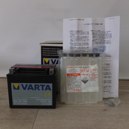 [送料無料] 未使用★VARTA 二輪車用バッテリー YTX12-BS　ホンダ カワサキ ヤマハ　510 012 009 12V 10Ah 90A★