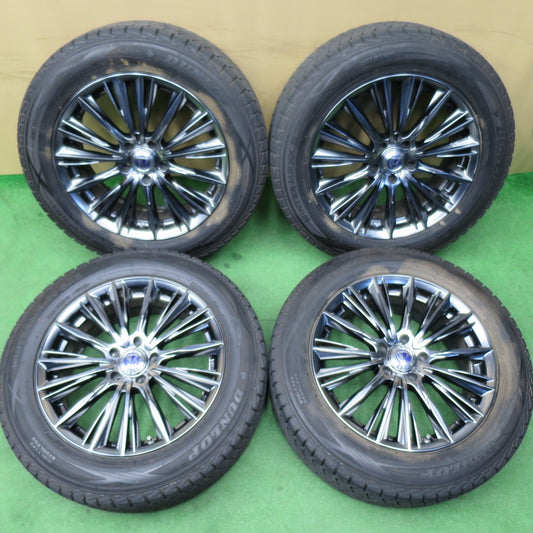 バリ溝！9.5分★RAYS VERSUS VOUGE 225/60R18 スタッドレス ダンロップ ウインターマックス SJ8 18インチ レイズ ベルサス ヴォウジェ PCD114.3/5H★6040302NKス