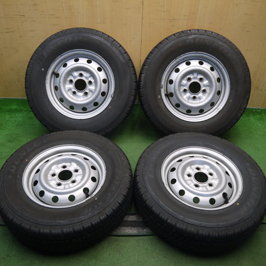 バリ溝！22年！9.5分◎185R14 6PR ダンロップ エナセーブ VAN01 スチール ホイール 14インチ PCD114.3/5H◎6090406Hノ