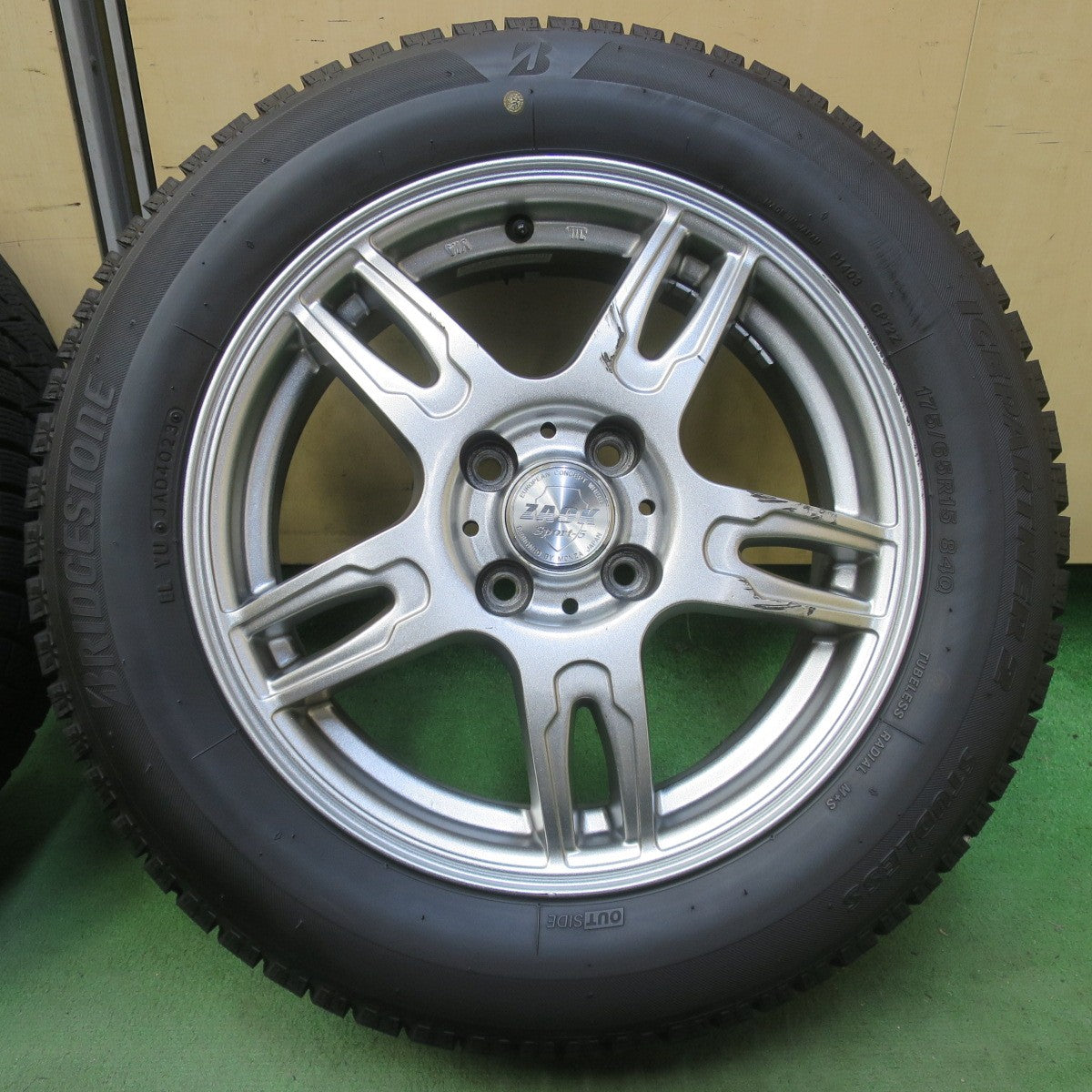 バリ溝！23年！9分◎スタッドレス 175/65R15 ブリヂストン アイスパートナー2 ZACK Sport-5 MONZA ザック モンツァ 15インチ PCD100/4H◎6072207イス
