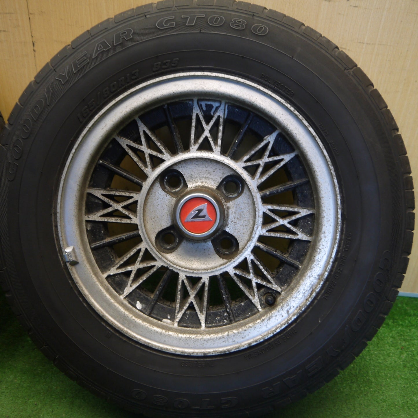 4本価格◎旧車 当時物 ZONA ゾーナ 165/80R13 グッドイヤー GT080 13インチ PCD114.3/4H◎6071008Hノ