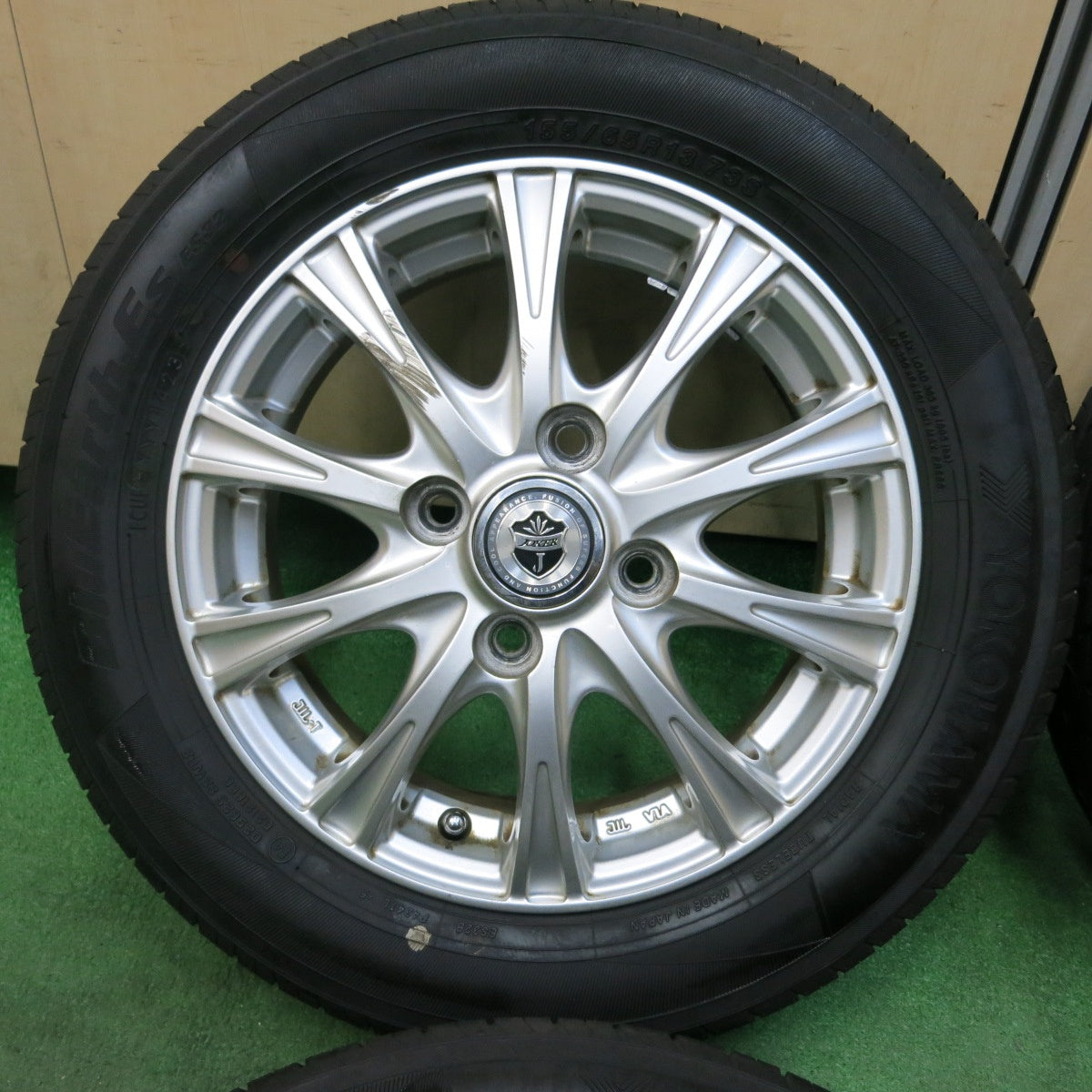 [送料無料] バリ溝！23年！ほぼ10分★155/65R13 ヨコハマ BluEarth-Es ES32 JOKER ジョーカー 13インチ ブルーアース PCD100/4H★4111206SYノ