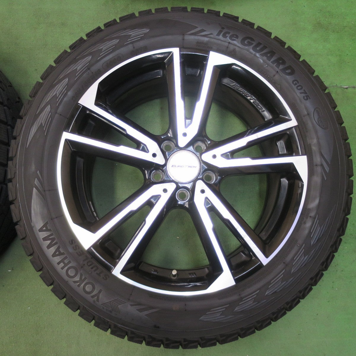 バリ溝！9.5分★アウディ Q3 等 EUROTECH GAYA SOLI 235/55R18 スタッドレス ヨコハマ アイスガード G075 ユーロテック ガヤ ソリ PCD112/5H★5101010イス