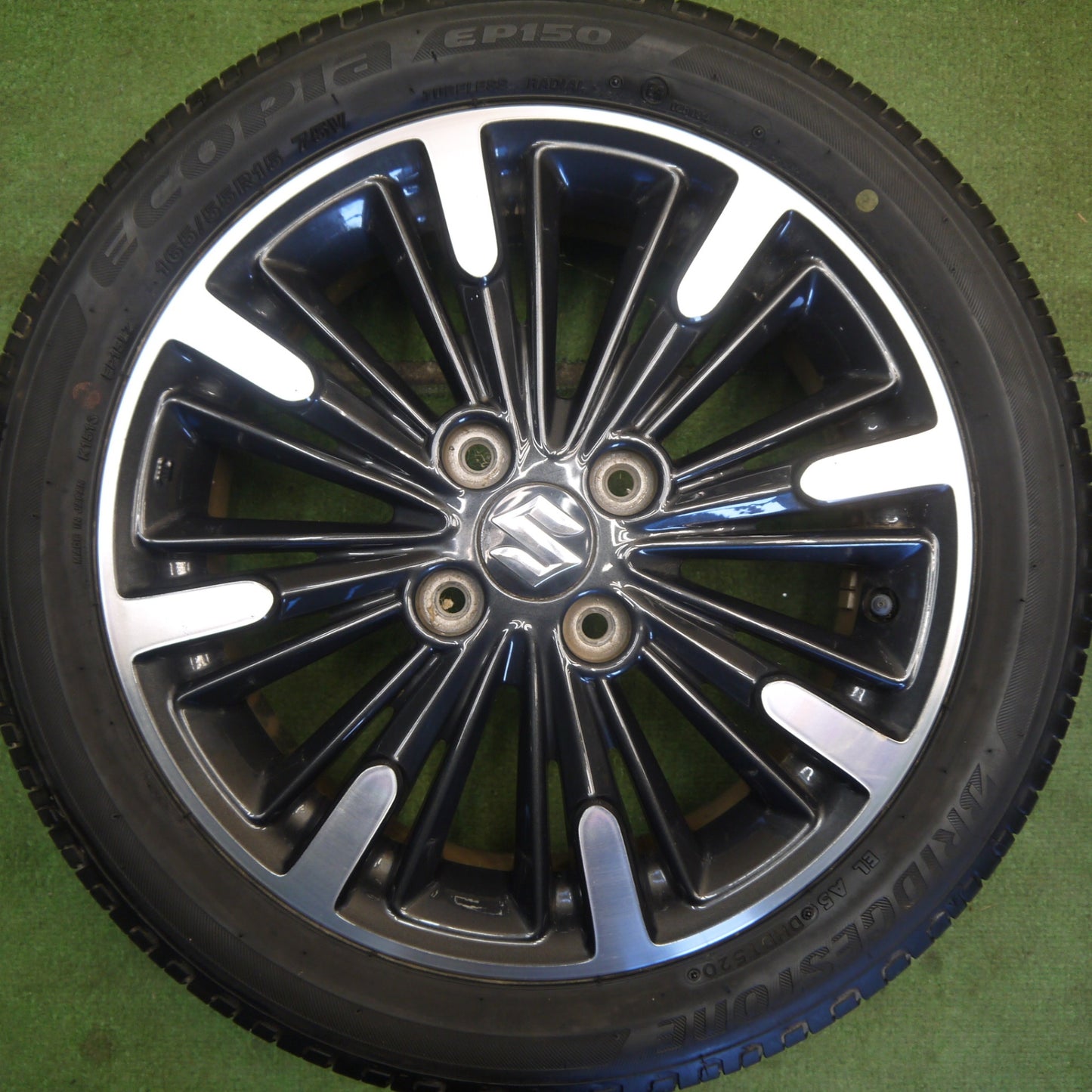 4本価格◎スズキ スペーシア カスタム 純正 165/55R15 ブリヂストン エコピア EP150 15インチ PCD100/4H◎6061005Hノ