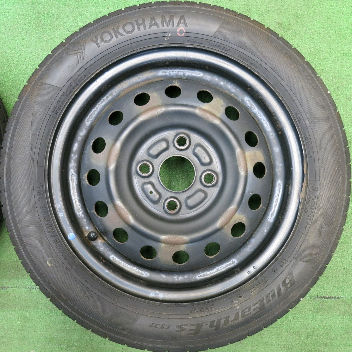 4本価格！24年★155/65R14 ヨコハマ BluEarth-ES ES32 スチール ホイール ブルーアース 14インチ PCD100/4H★6050302HAノ