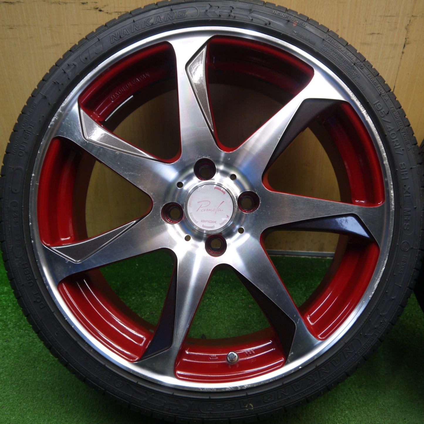 バリ溝！23年！9.5分★LOXARNY Pamela 195/40R17 ナンカン AS-1 ロクサーニ パメラ 17インチ PCD100/4H★6041505Hノ