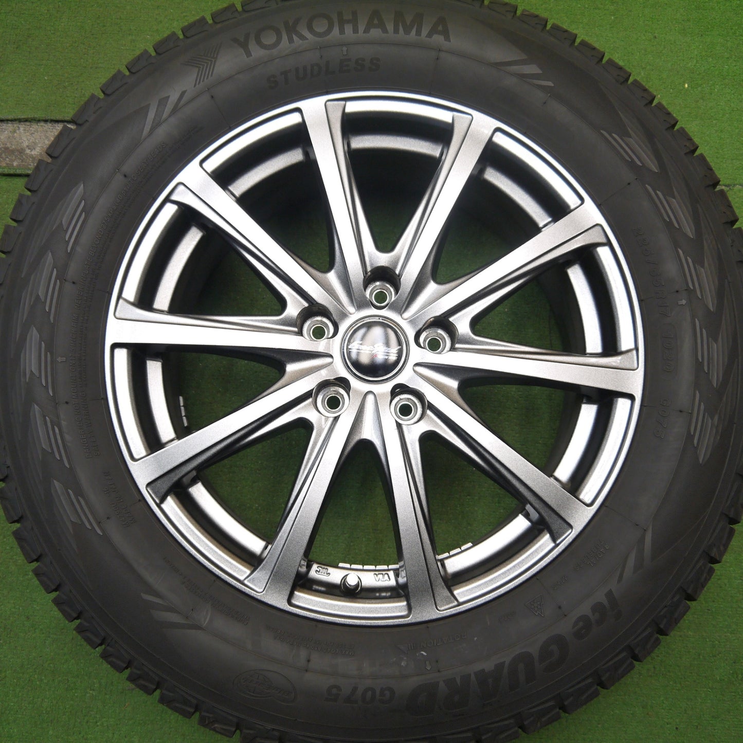 バリ溝！24年！キレイ！9.5分★スタッドレス 225/65R17 ヨコハマ アイスガード G075 EuroSpeed MANARAY SPORT ユーロスピード 17インチ PCD114.3/5H★5061001Hス
