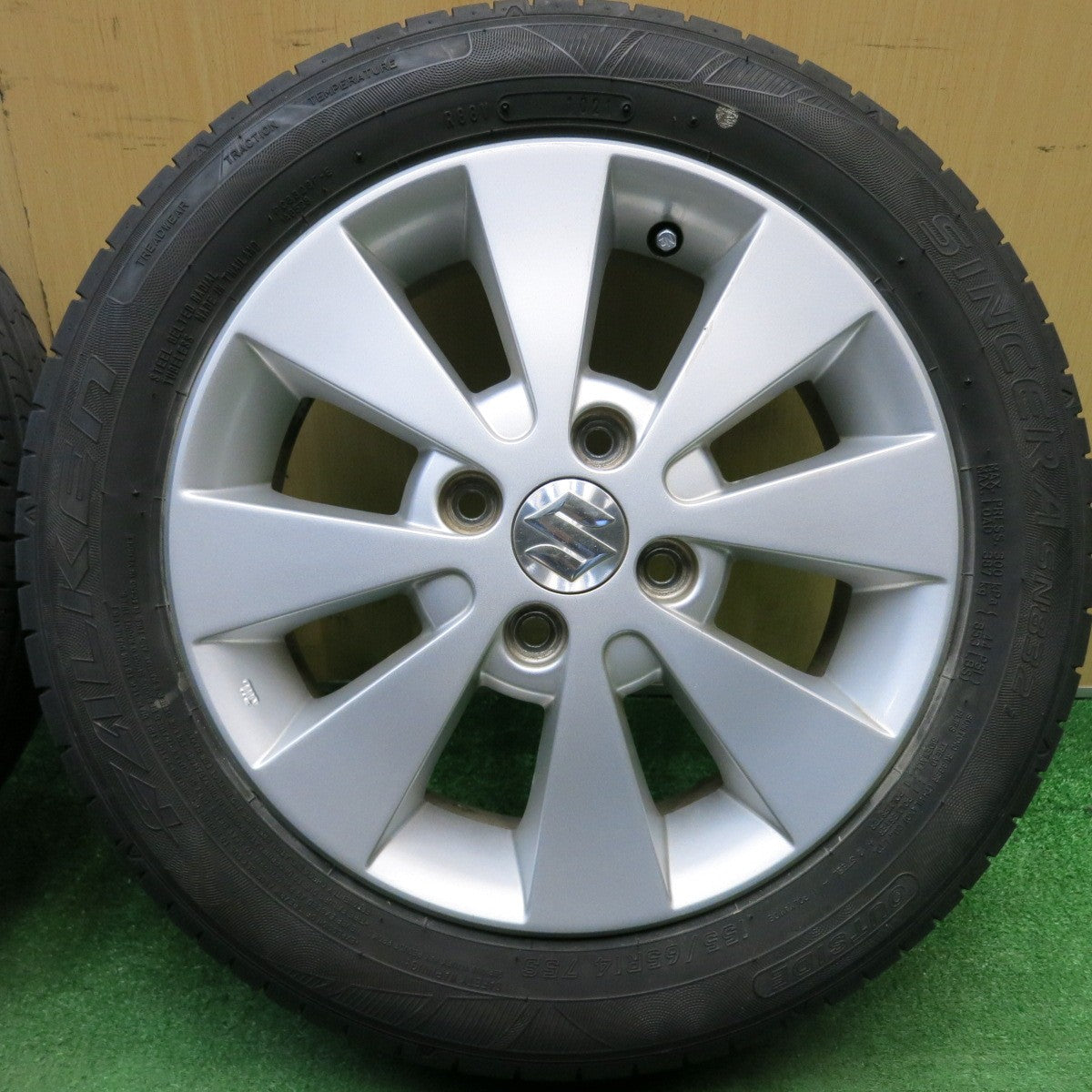 バリ溝！8.5分★スズキ ワゴンR 純正 155/65R14 ファルケン シンセラ SN832i 14インチ PCD100/4H★6050606HAノ