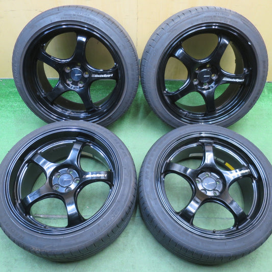 バリ溝！24年！キレイ！9分★86 BRZ プリウス 等 WedsSport RN-05M 235/40R18 ミネルバ ラジアル F205 ウェッズスポーツ 18インチ PCD100/5H★6051306NJノ