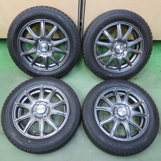 バリ溝！キレイ！ほぼ10分◎スタッドレス 155/65R14 ダンロップ ウインターマックス WM02 FINAL SPEED MiD ファイナルスピード 14インチ PCD100/4H◎6101909イス
