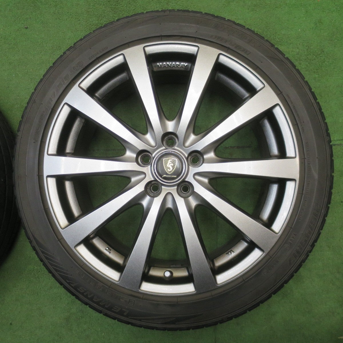 バリ溝！9分◎プリウス 等 215/45R17 ダンロップ LE MANS V MANARAY SPORT ルマン5 マナレイ スポーツ 17インチ PCD100/5H◎6060904NJノ