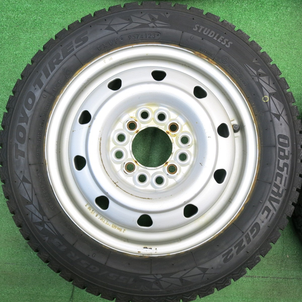 バリ溝！23年！9.5分以上★スタッドレス 155/65R13 トーヨー オブザーブ GIZ2 スチール ホイール 13インチ PCD100 110 114.3/4H マルチ★6022618HAス