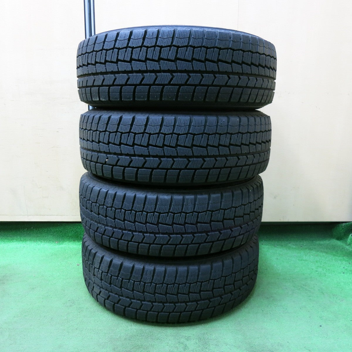 [送料無料] バリ溝！23年！キレイ！ほぼ10分★スタッドレス 195/65R15 ダンロップ ウインターマックス WM02 ZACK JP-110 MONZA 15インチ ザック PCD114.3/5H★4120404SYス