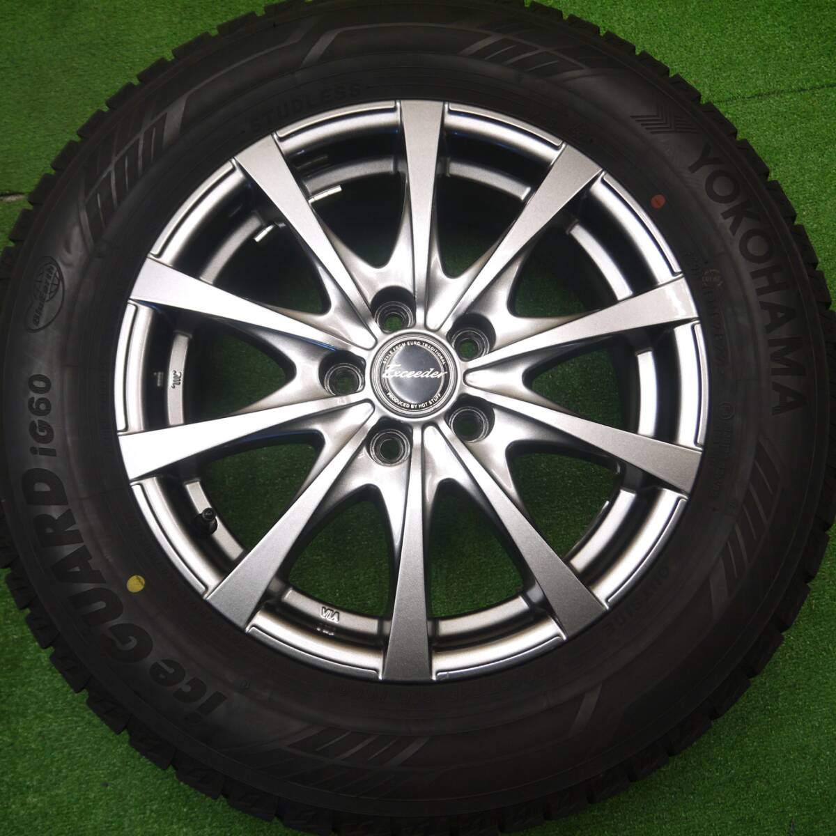 バリ溝！22年 9.5分★プリウス等 195/65R15 スタッドレス ヨコハマ アイスガード iG60 エクシーダー PCD100/5H★4102507Hス