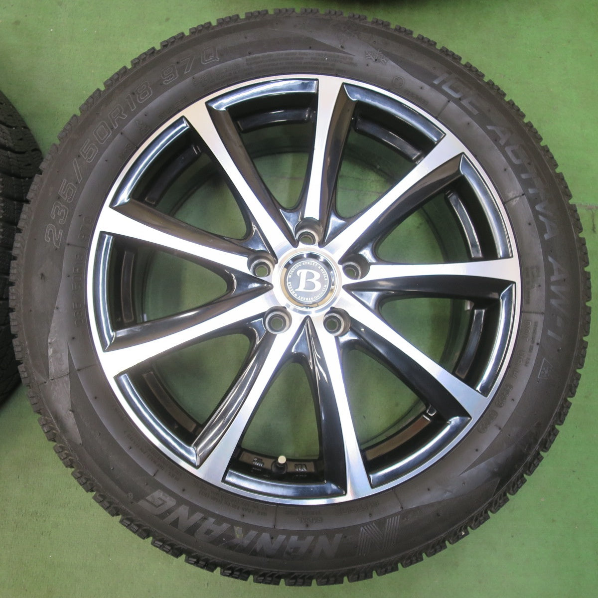 バリ溝！22年！9.5分以上★スタッドレス 235/50R18 ナンカン アイスアクティバ AW-1 WINNING STREET WHEELS 18インチ PCD114.3/5H★5122308イス