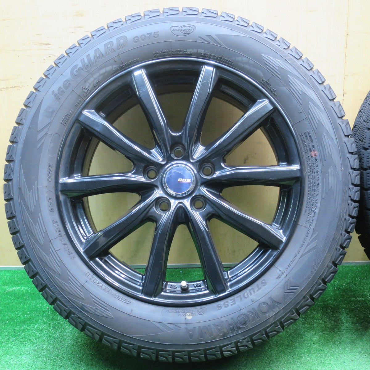 バリ溝！21年！キレイ！9.5分★スタッドレス 225/60R17 ヨコハマ アイスガード G075 D.O.S. DOS 17インチ PCD114.3/5H★5112501NJス