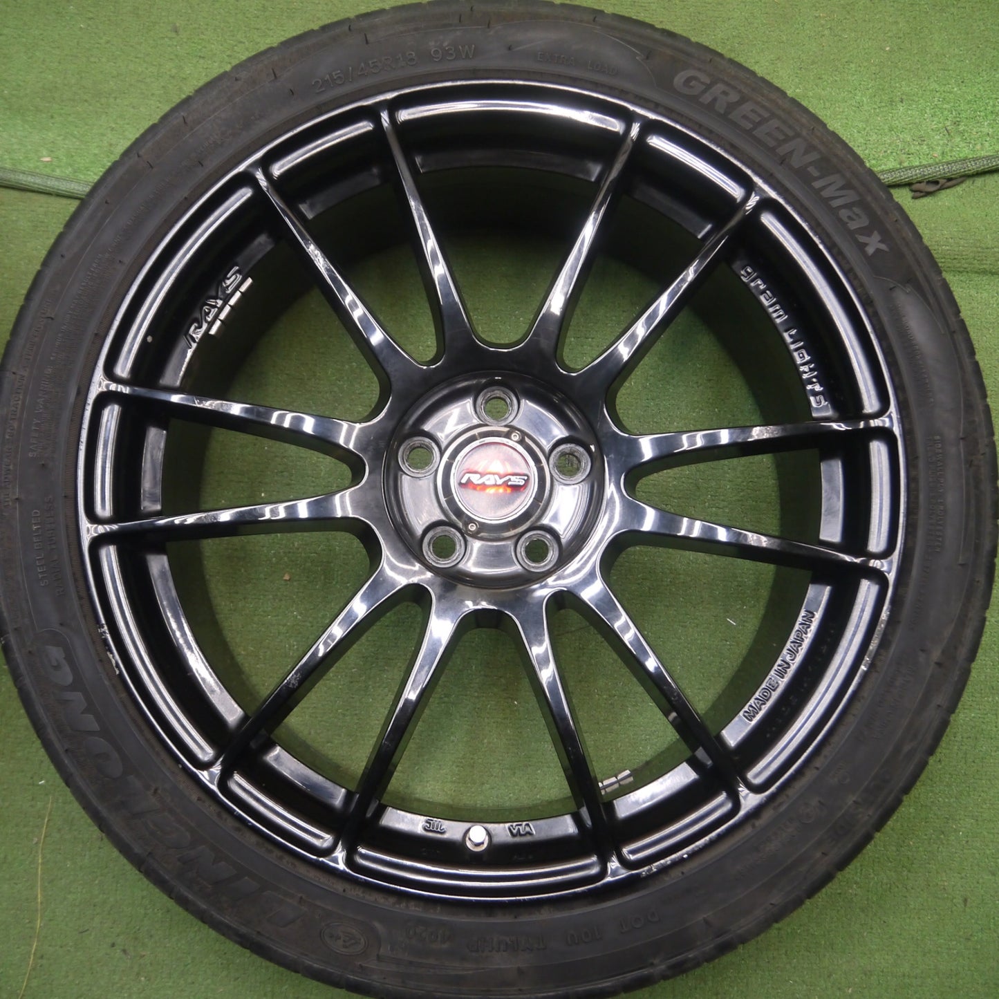*送料無料* 4本！20年★レガシィ等 RAYS 57XTREME gram LIGHTS 215/45R18 リンロン GREEN-Max レイズ グラムライツ PCD100/5H★4052711Hノ