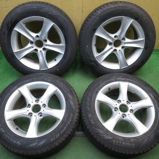 バリ溝！24年！9.5分★BMW 等 AGA TAS 205/60R16 スタッドレス ピレリ アイスゼロ アシンメトリコ 16インチ PCD120/5H★5072703NJス