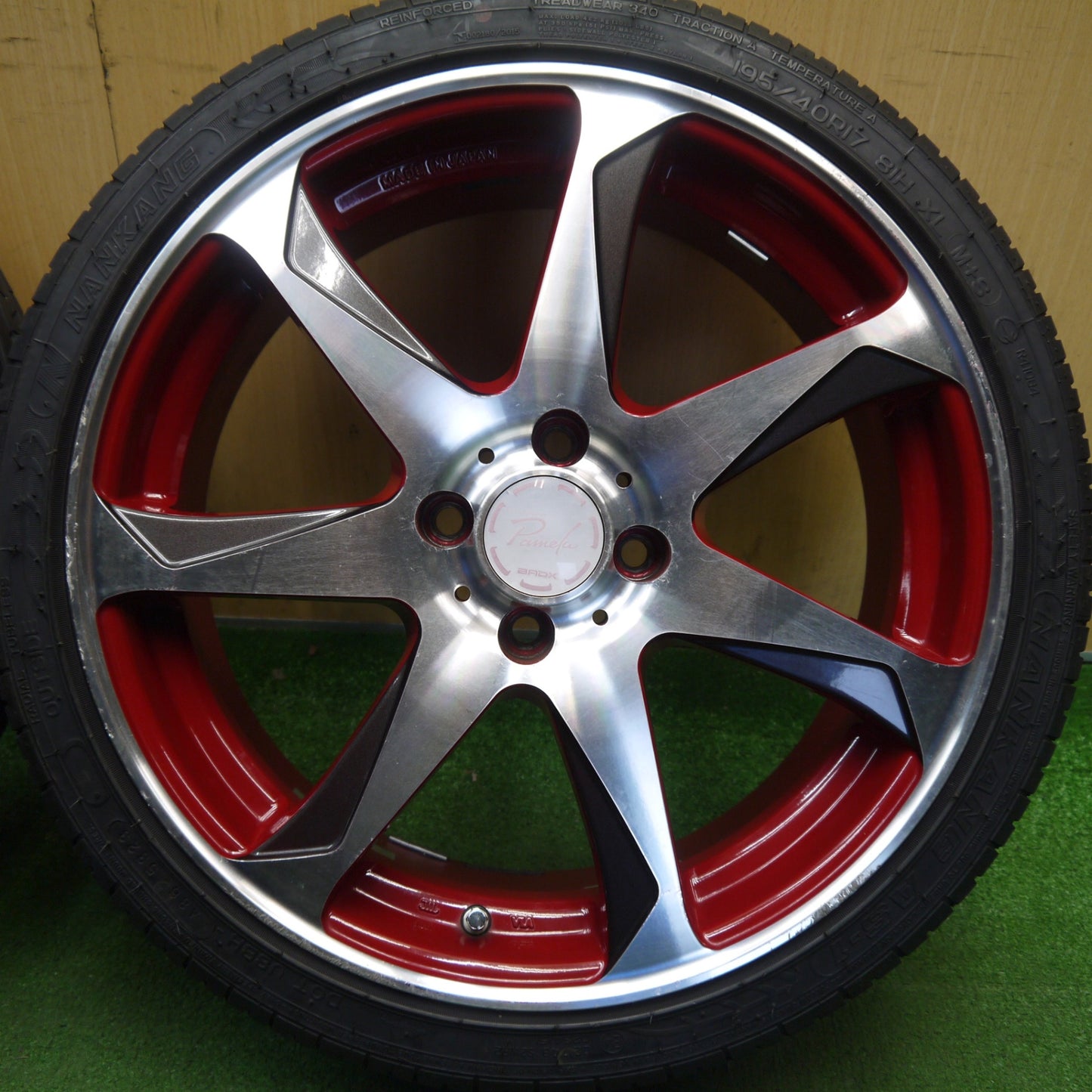 バリ溝！23年！9.5分★LOXARNY Pamela 195/40R17 ナンカン AS-1 ロクサーニ パメラ 17インチ PCD100/4H★6041505Hノ