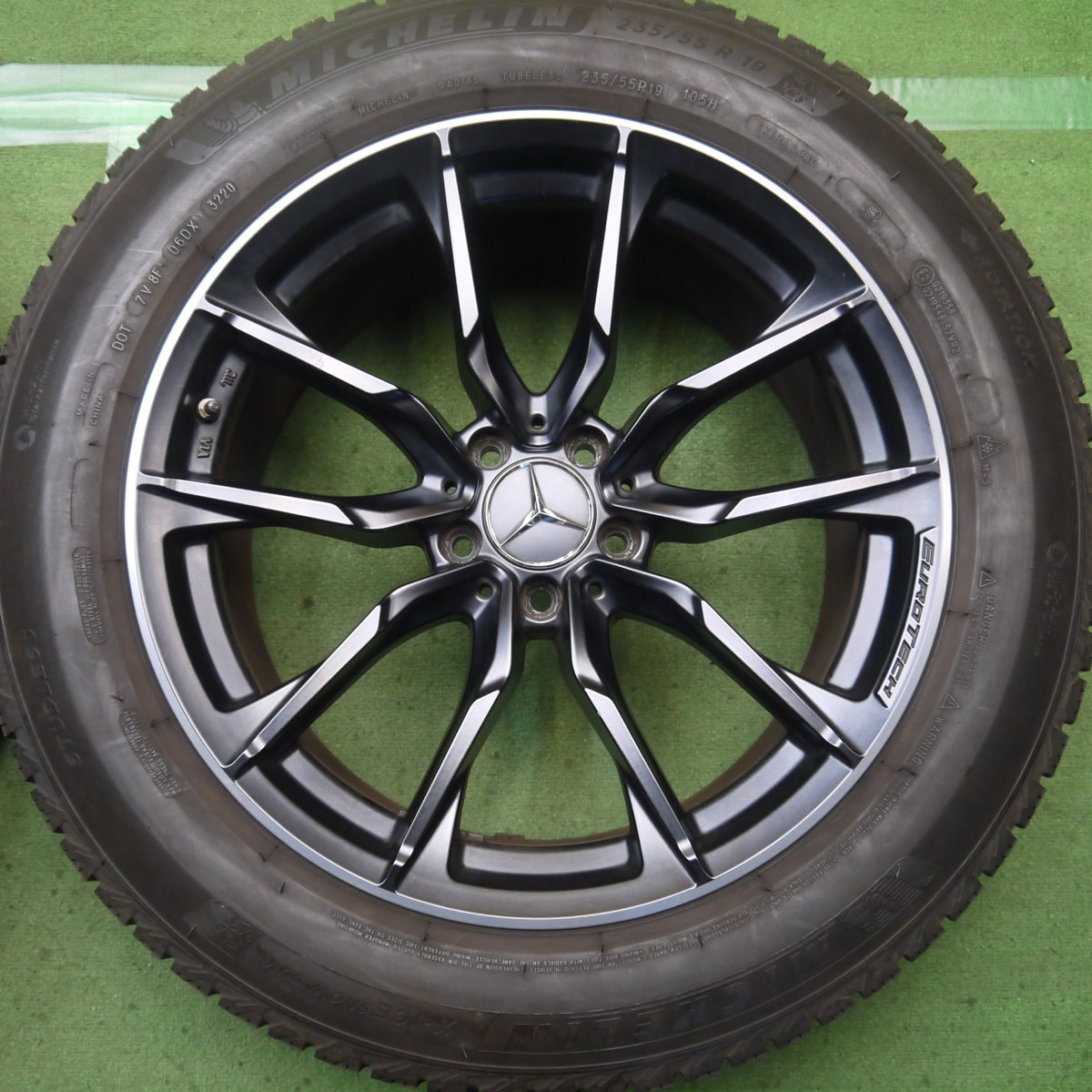 センサー付！バリ溝！キレイ！8.5分◎ベンツ 等 EUROTECH GL-LINE 235/55R19 スタッドレス ミシュラン X-ICE SNOW SUV ユーロテック GLライン 19インチ PCD112/5H◎6091503Hス