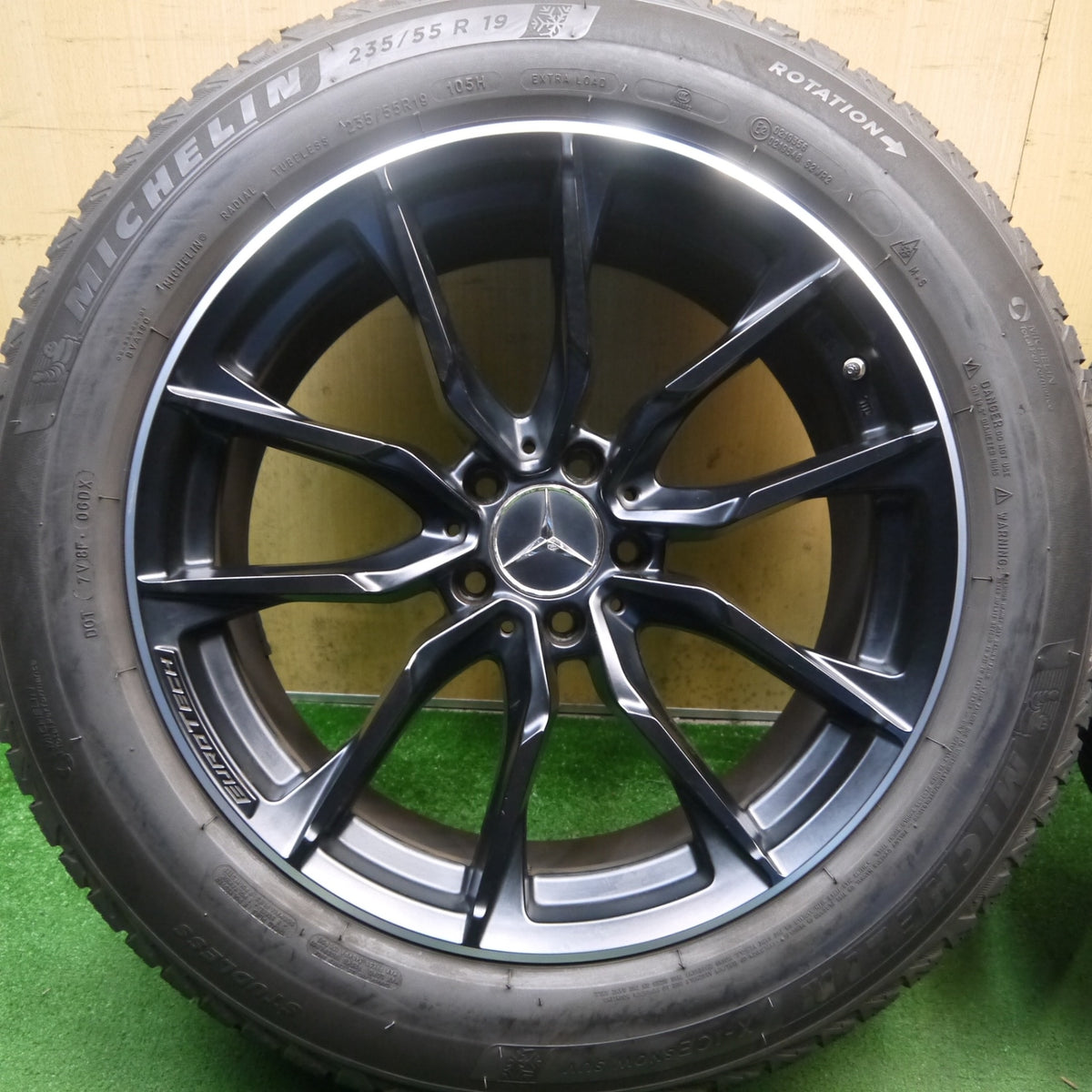 センサー付！バリ溝！キレイ！8.5分◎ベンツ 等 EUROTECH GL-LINE 235/55R19 スタッドレス ミシュラン X-ICE SNOW SUV ユーロテック GLライン 19インチ PCD112/5H◎6091503Hス