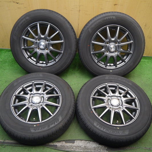 4本価格！23年★145/80R13 ヨコハマ ブルーアース AE01 WAZEN 社外 アルミ 13インチ PCD100/4H★5090106Hノ