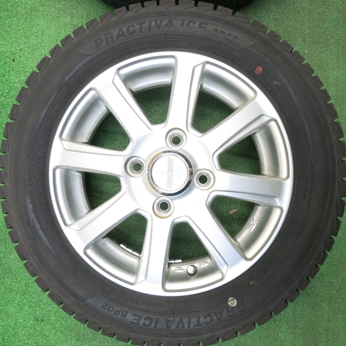 バリ溝！23年！9.5分以上★スタッドレス 155/65R13 プラクティバ アイス BP02 ヨコハマ SPORT GRAHT 13インチ PCD100/4H★5121309HAス