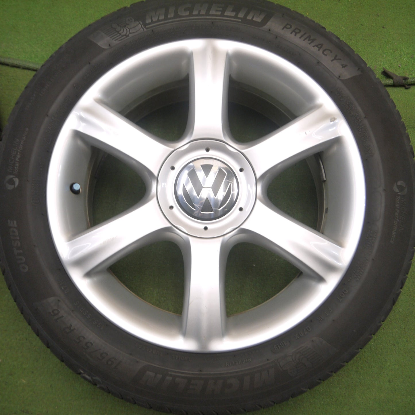 *送料無料* バリ溝！8.5分★ワーゲン ポロ 純正 BBS RD198 195/55R16 ミシュラン プライマシー4 16インチ PCD100/5H★4032510Hノ