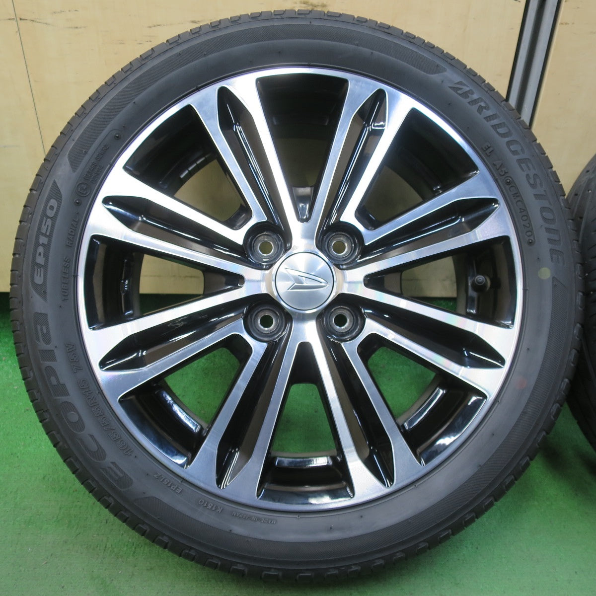 キレイ★ダイハツ LA600S タント カスタム 純正 165/55R15 ブリヂストン エコピア EP150 15インチ PCD100/4H★5051716イノ