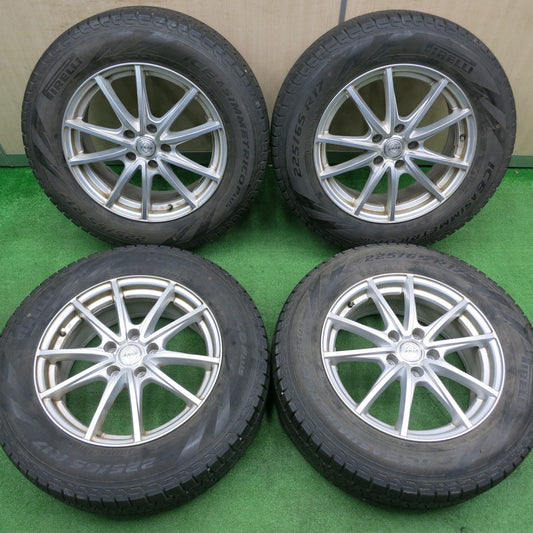 [送料無料] バリ溝！20年！キレイ！9分★スタッドレス 225/65R17 ピレリ アイスアシンメトリコ プラス JOKER ジョーカー 17インチ PCD114.3/5H★4103002NJス
