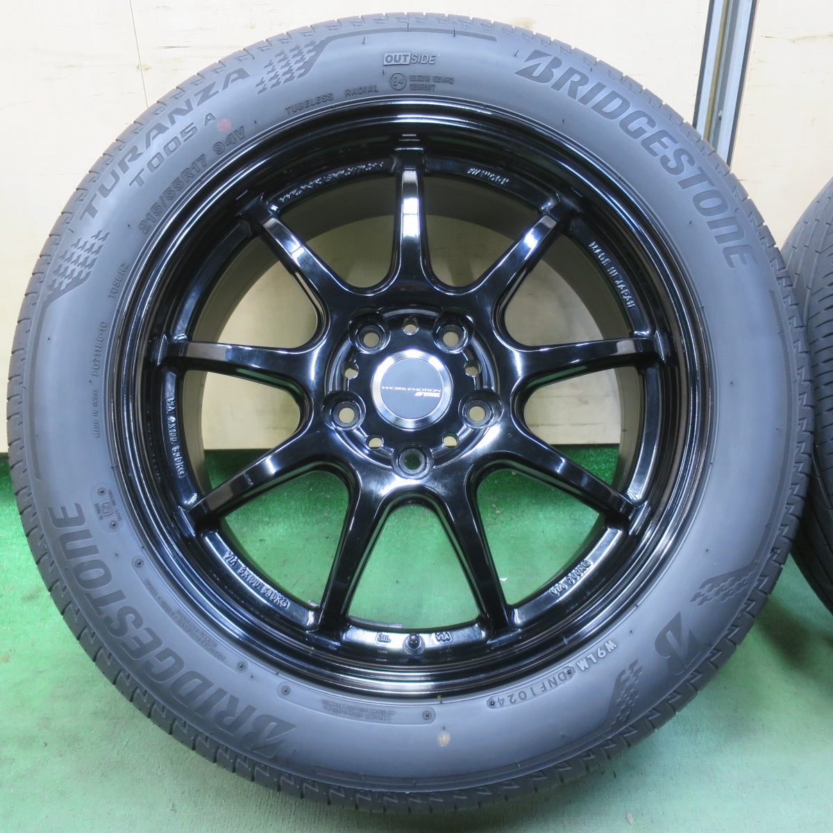 バリ溝！24年！キレイ！9分◎WORK EMOTION D9R 215/55R17 ブリヂストン トランザ T005A ワーク エモーション 17インチ PCD114.3/5H◎6071807イノ