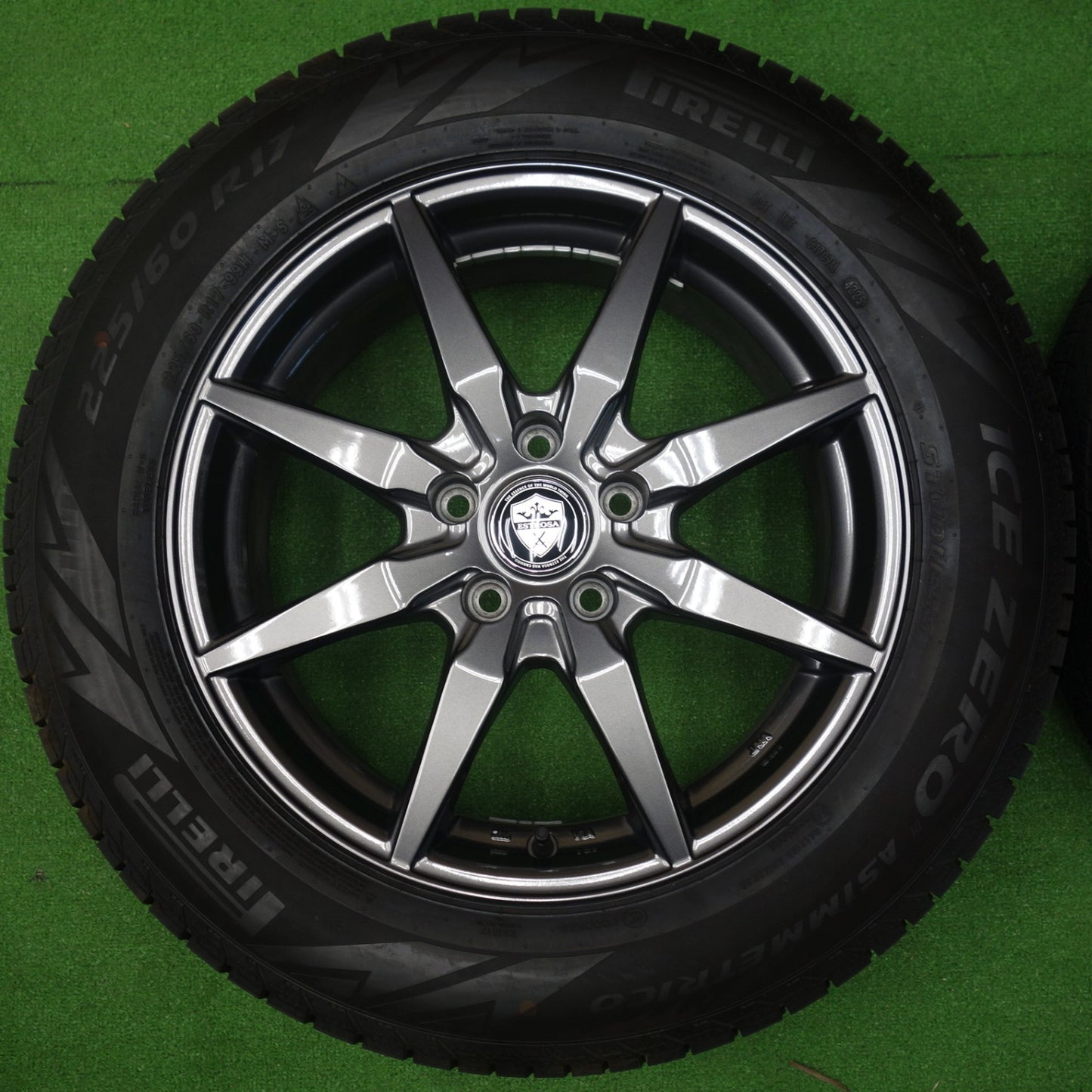 バリ溝！25年！キレイ！9.5分以上★スタッドレス 225/60R17 ピレリ アイスゼロ アシンメトリコ ESTROSA EST-8S エステローザ 17インチ PCD114.3/5H★6050201KTス