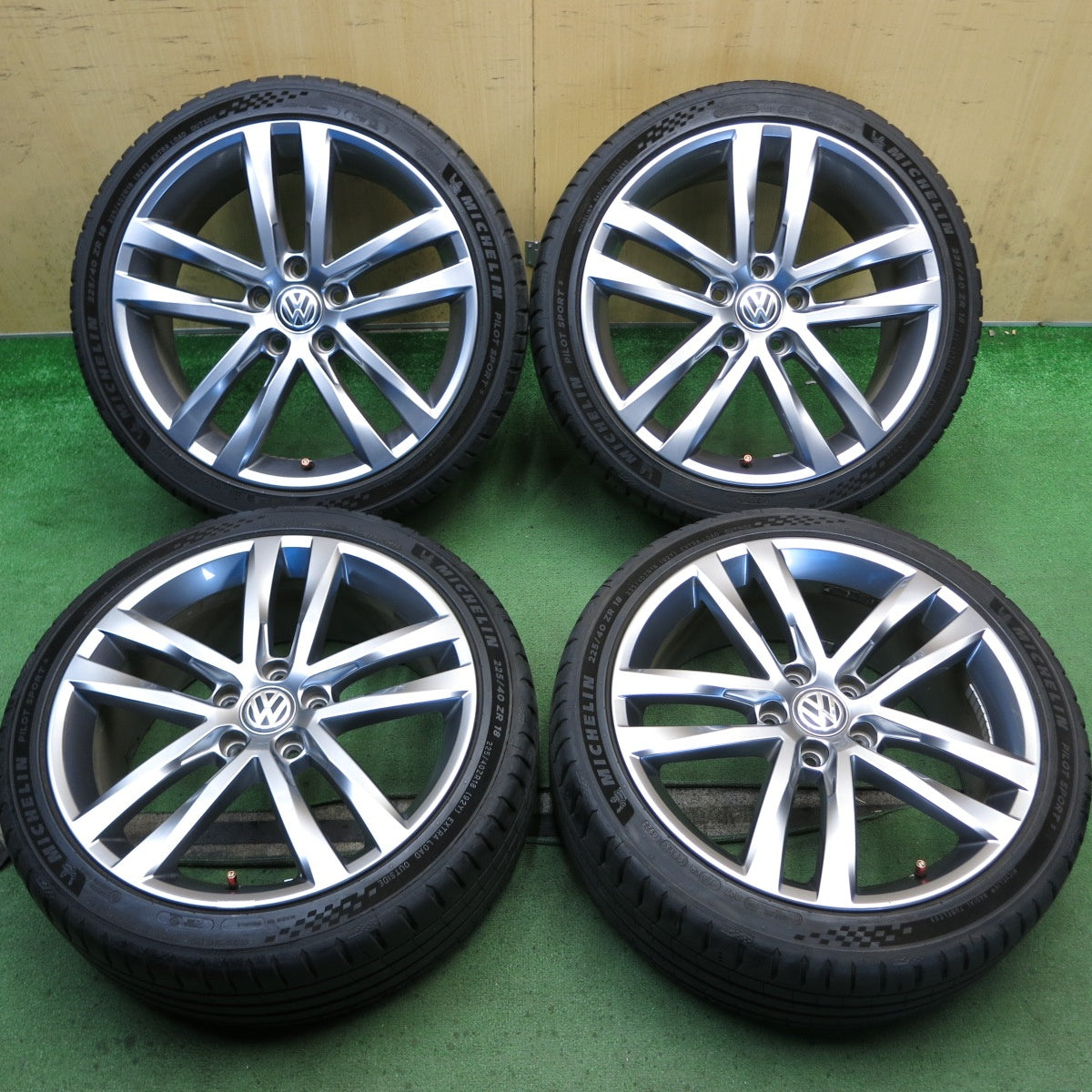 バリ溝！23年！8.5分◎ワーゲン ゴルフ7 ヴァリアント 純正 225/40R18 ミシュラン パイロットスポーツ5 18インチ PCD112/5H◎6090502KKノ