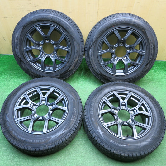 バリ溝！21年！キレイ！9分★ジムニー 等 175/80R16 スタッドレス ダンロップ ウインターマックス SJ8 SJ8+ KAZERA H301 カゼラ 16インチ PCD139.7/5H★5121311HAス