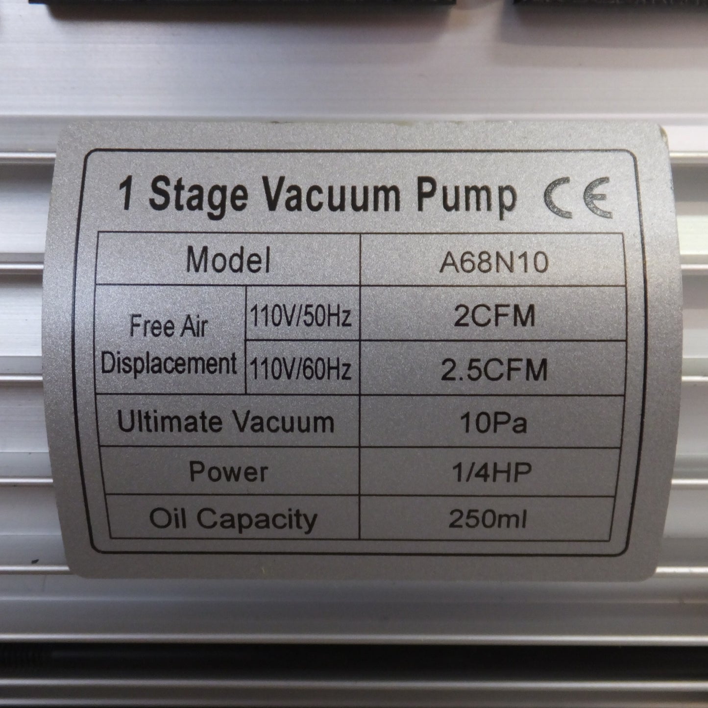 [送料無料] 美品★電動真空ポンプ 1Stage Vacuum Pump A68N10　マニホールドゲージ　セット　メーカー 不明★