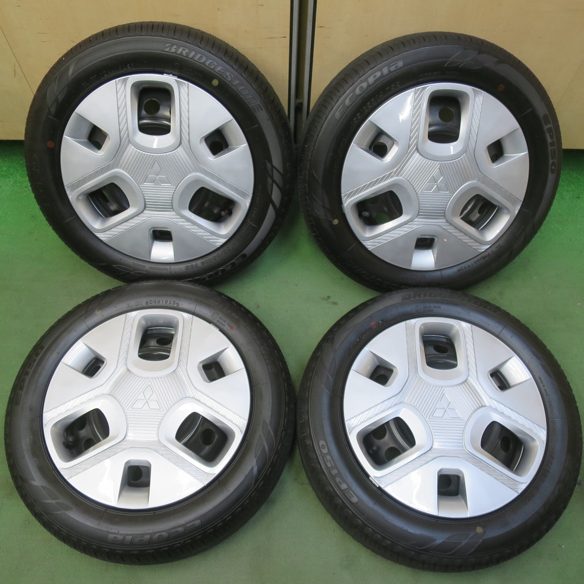 新車外し！25年◎三菱 ekスペース デリカミニ 純正 スチール 155/65R14 ブリヂストン エコピア EP150 14インチ PCD100/4H◎6081905イノ