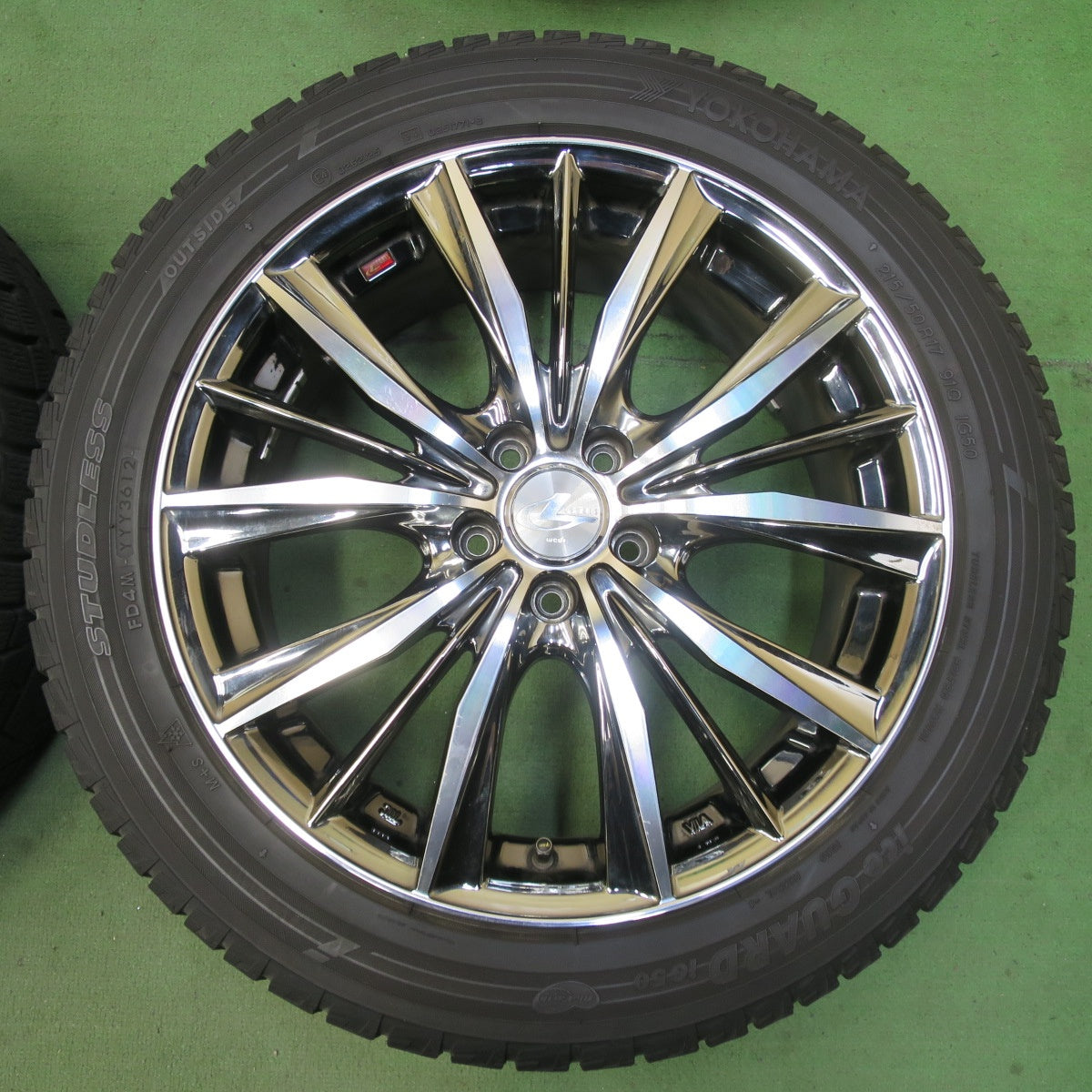 バリ溝！9.5分★インプレッサ 等 LEONIS VX 215/50R17 スタッドレス ヨコハマ アイスガード iG50 レオニス 17インチ PCD100/5H★5100906イス