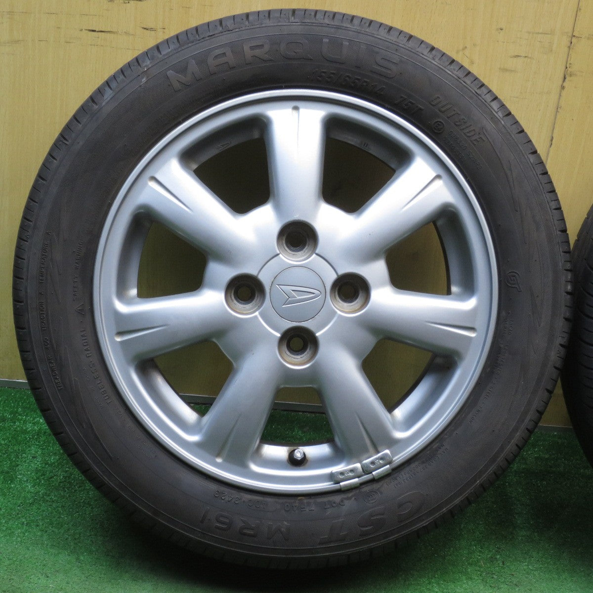 バリ溝！23年！9分★ダイハツ タント 純正 155/65R14 マーキス CST MR61 14インチ PCD100/4H★5081110NJノ