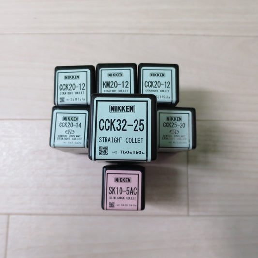 [送料無料] 未使用!7点まとめ売り☆日研工作所 CCKコレット センター クーラント ストレート コレット CCK20-12 ×3 CCK20-14 CCK32-25 CCK25-20 スリムチャック用 SK10-5AC NIKKEN☆