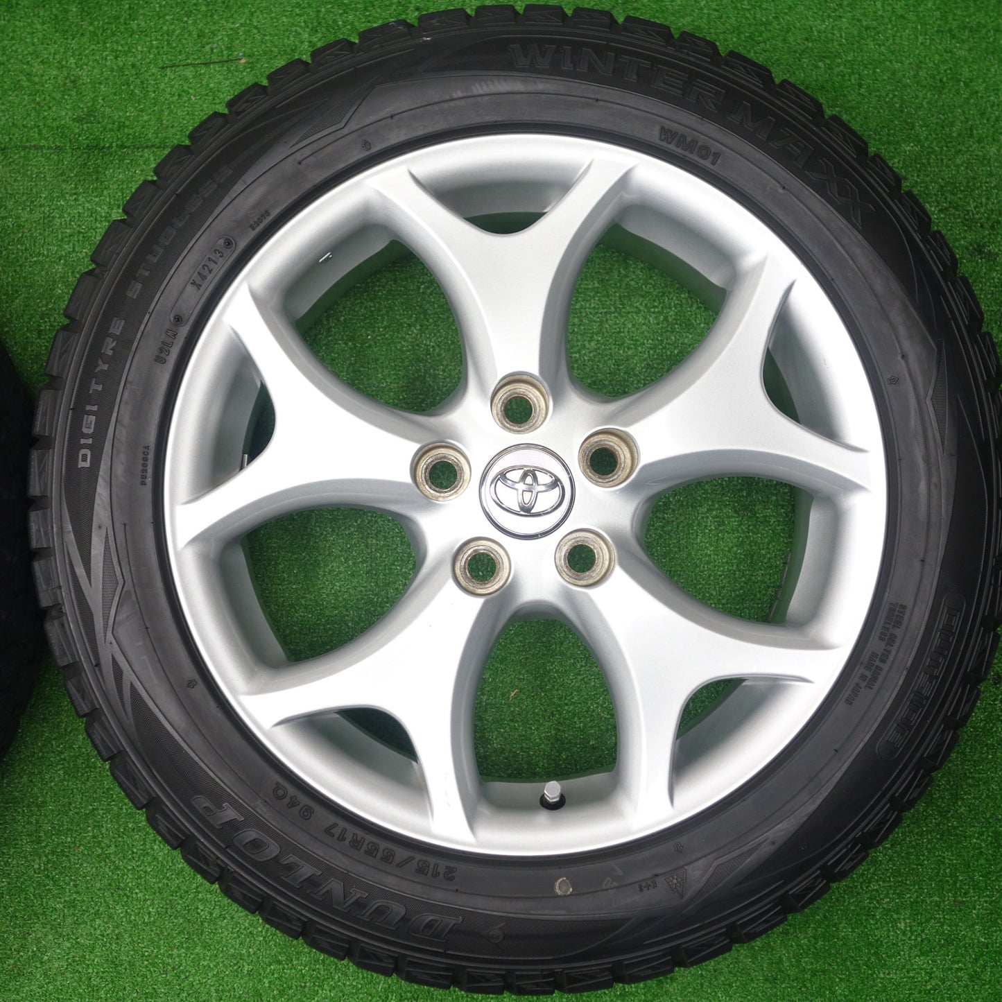 バリ溝！9分★トヨタ 50系 エスティマ 純正 215/55R17 スタッドレス ダンロップ ウインターマックス WM01 17インチ PCD114.3/5H★5122203KTス