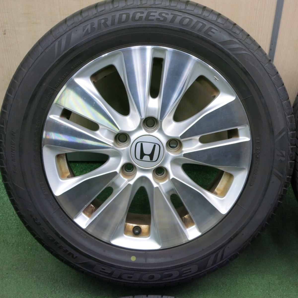 *送料無料* バリ溝！21年！9.5分★ホンダ RK5 ステップワゴン スパーダ 純正 205/60R16 ブリヂストン エコピア NH100RV PCD114.3/5H★4040603TNノ