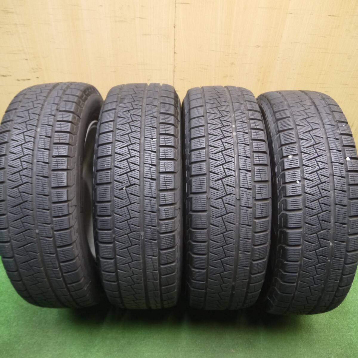バリ溝！キレイ！8.5分★スタッドレス 195/65R15 ピレリ アイスアシンメトリコ プラス ZELERNA ゼラーナ 15インチ PCD114.3/5H★5011509Hス