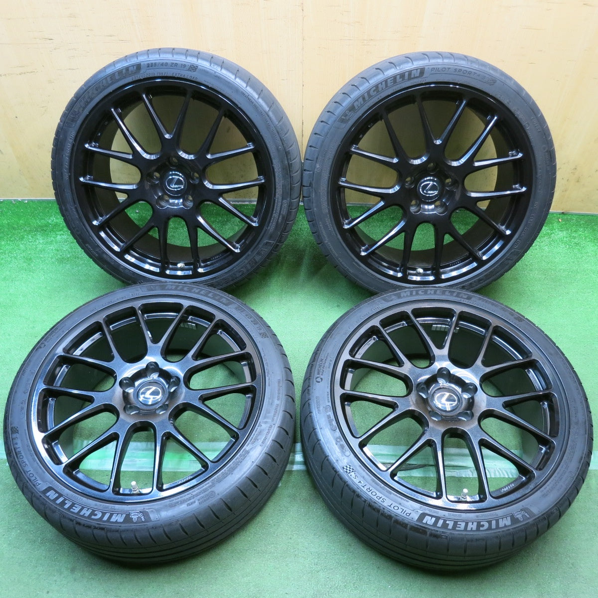 センサー付！4本価格◎レクサス ES 純正 TRD 鍛造 235/40R19 ミシュラン パイロットスポーツ4 S 19インチ PCD114.3/5H◎6092712HAノ
