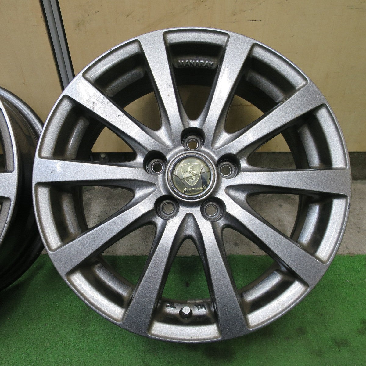 4本価格◎MANARAY SPORT 15インチ ホイール マナレイ スポーツ 15×5.5J PCD100/5H◎6090402NGホ