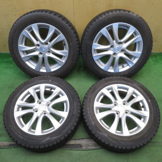 バリ溝！24年！9.5分◎スズキ MA36S ソリオ 純正 165/65R15 スタッドレス ダンロップ ウインターマックス WM02 15インチ PCD100/4H◎6082801NJス