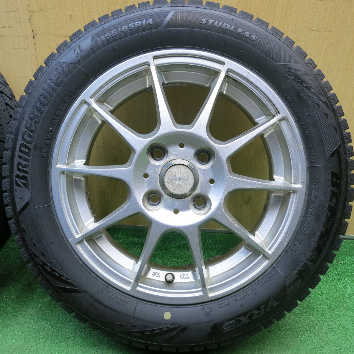 4本価格！22年★スタッドレス 155/65R14 ブリヂストン ブリザック VRX3 ESPORT 社外 アルミ 14インチ PCD100/4H★6050608HAス