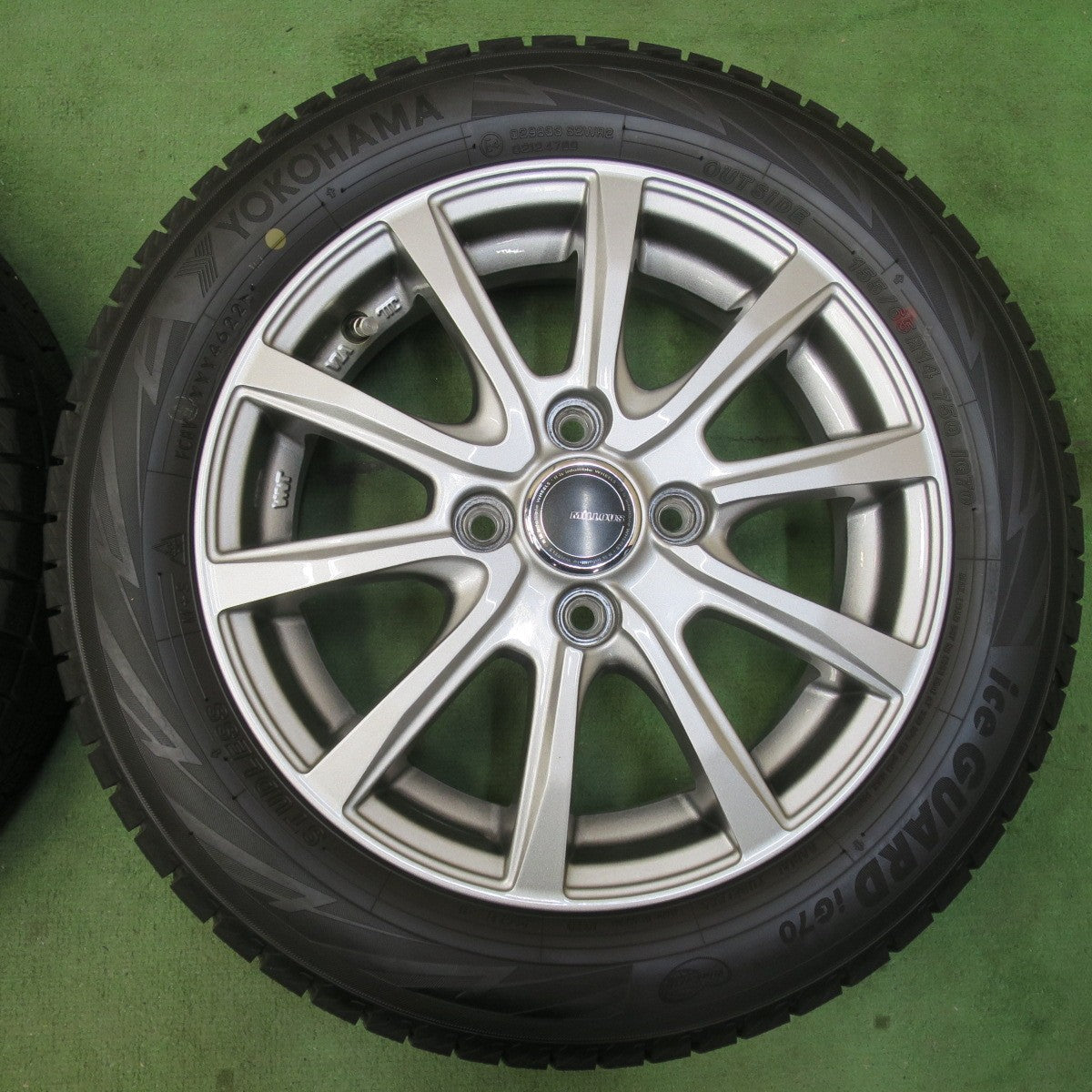バリ溝！22年！キレイ！ほぼ10分★スタッドレス 155/65R14 ヨコハマ アイスガード iG70 MiLLOUS VX ミルアス 14インチ PCD100/4H★5122009イス